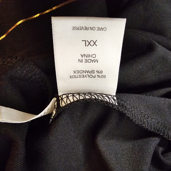 New York & Company Womens Black & Gold Lines Stretch Cutout Neckline Style XXL - Picture 6 of 6